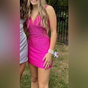 Pink Sherri Hill Homecoming Dress